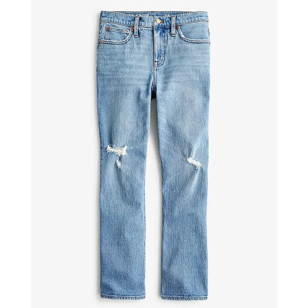 NWT J.Crew Women's Blue Demi-boot Crop Jeans Size 28